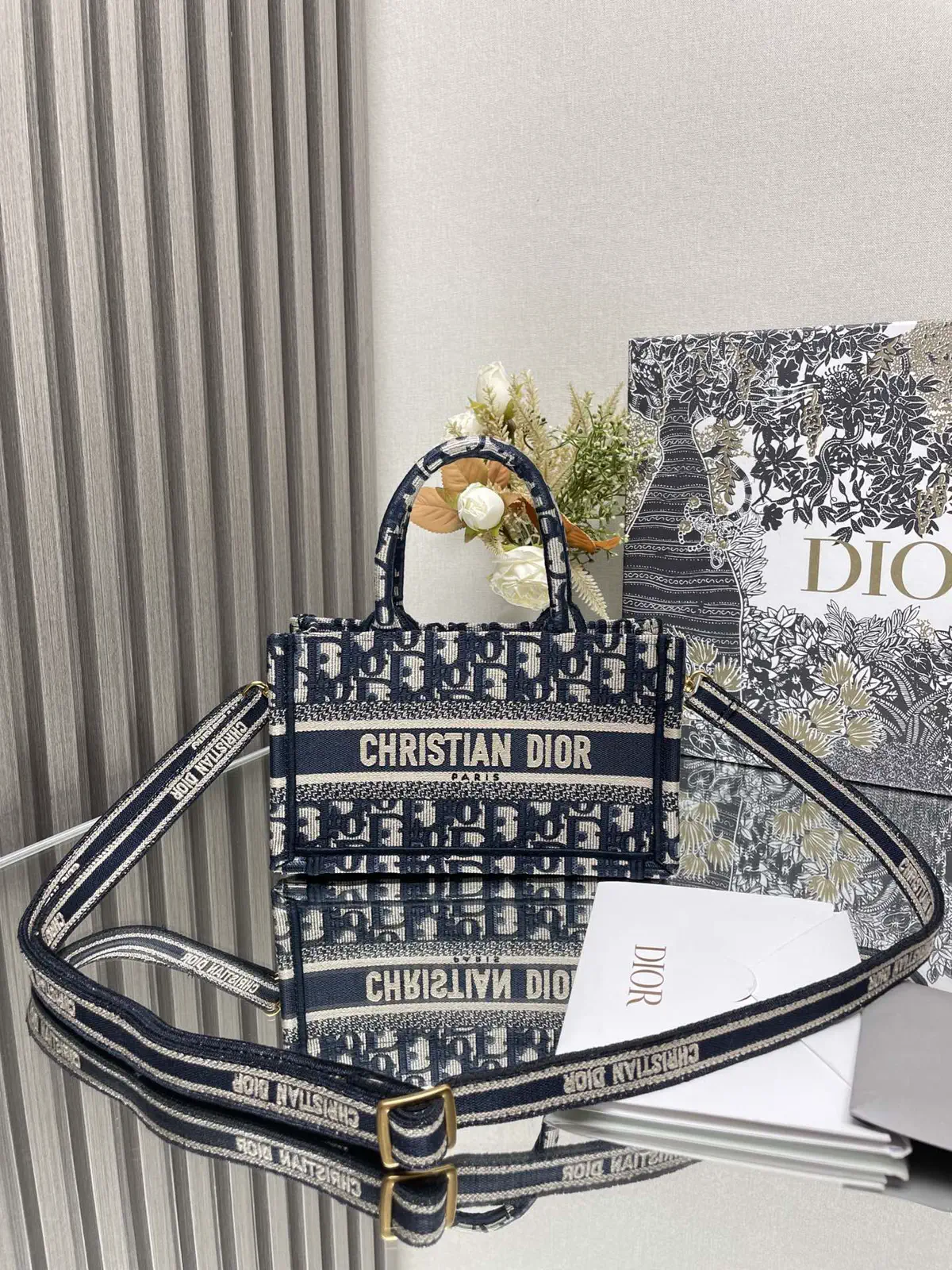Dior Mini Book Tote Bag with Detachable Shoulder Strap image 1