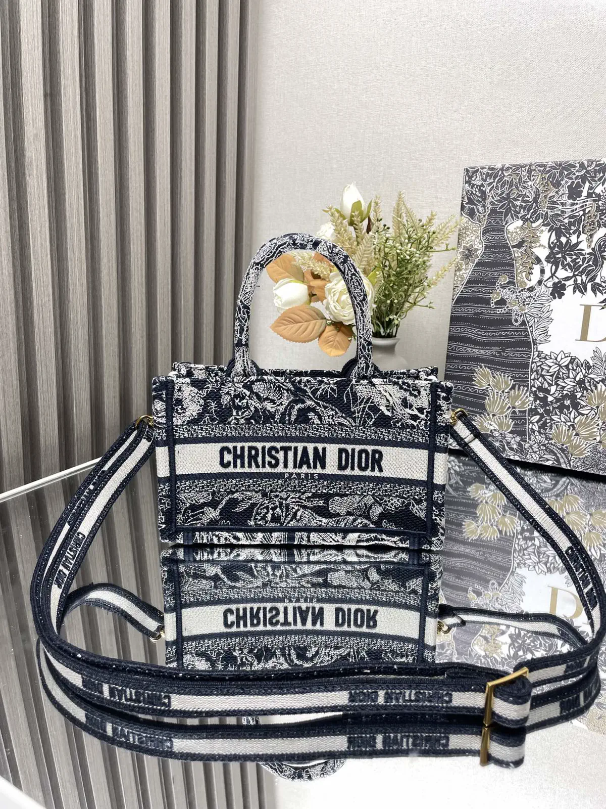 Dior Mini Book Tote with Detachable Adjustable Shoulder Strap image 1