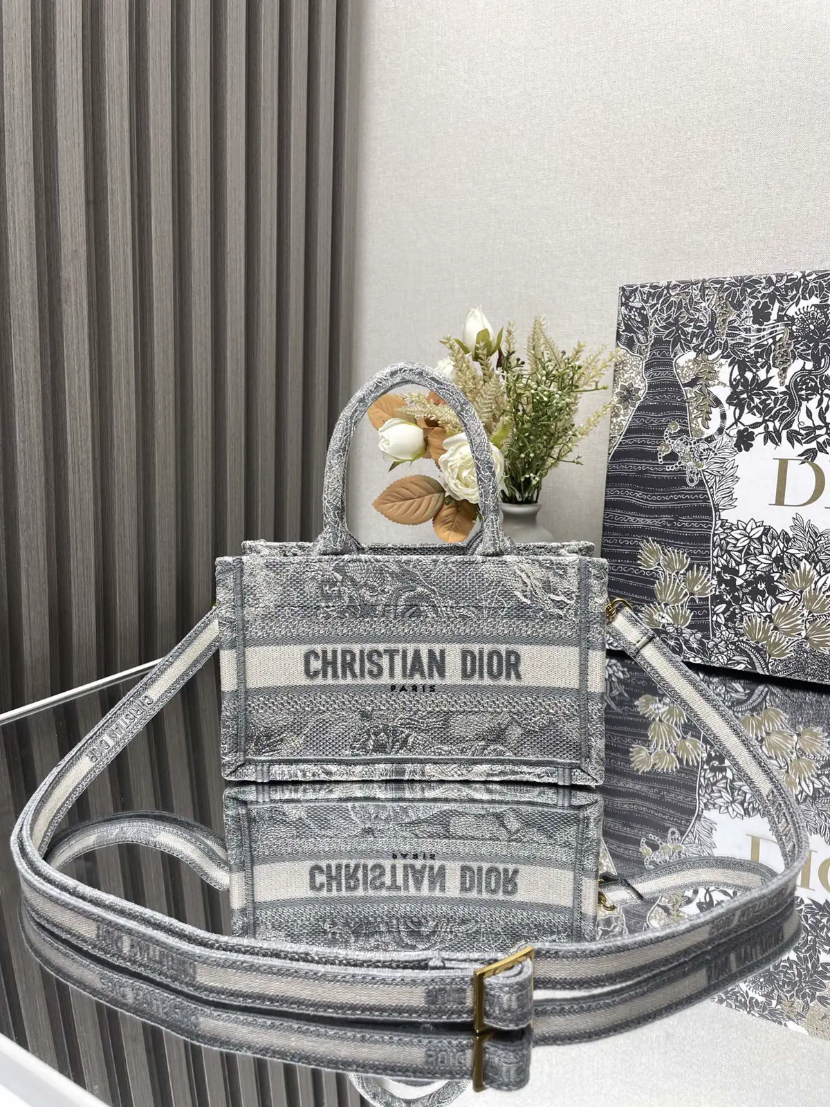 Dior Mini Book Tote Bag with Detachable Shoulder Strap image 1