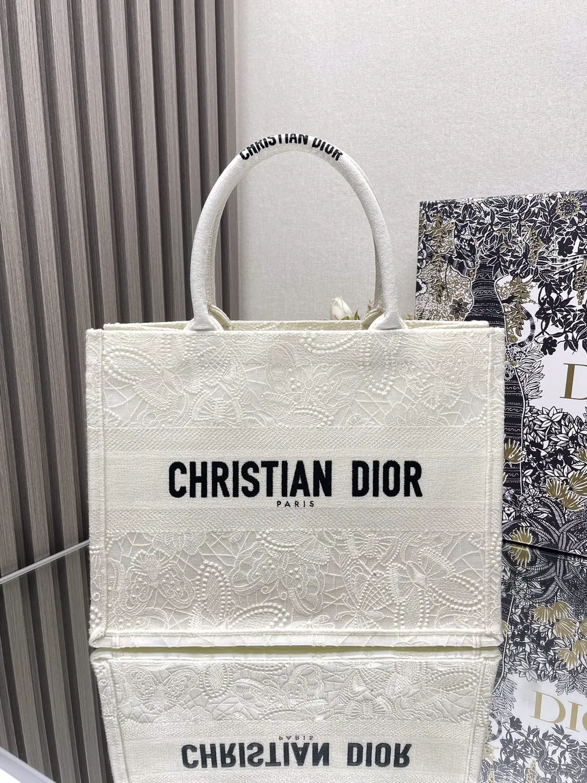 Dior Embroidered Book Tote Bag image 1