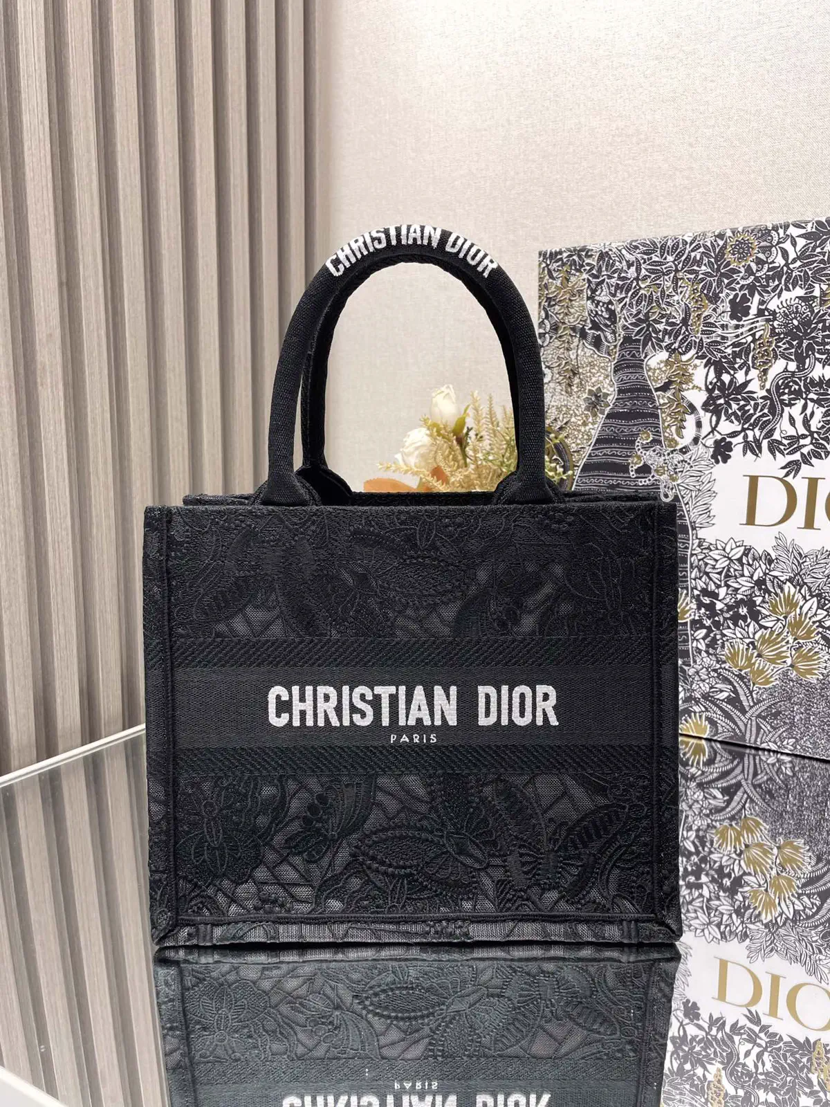 Dior Embroidered Tote Bag image 1