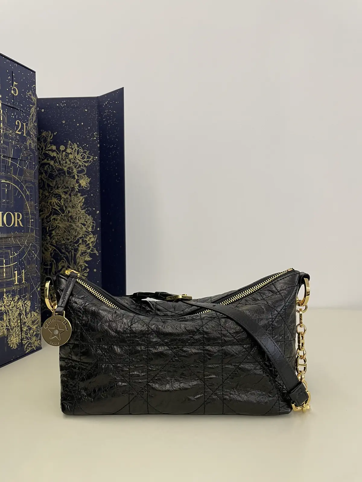 Dior Quilted Chain Hobo Bag image 1
