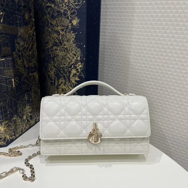 Dior Quilted Pearl Chain Top Handle Clutch image 1