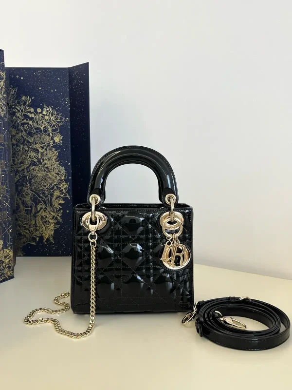 Dior Quilted Patent Mini Top Handle Bag image 1