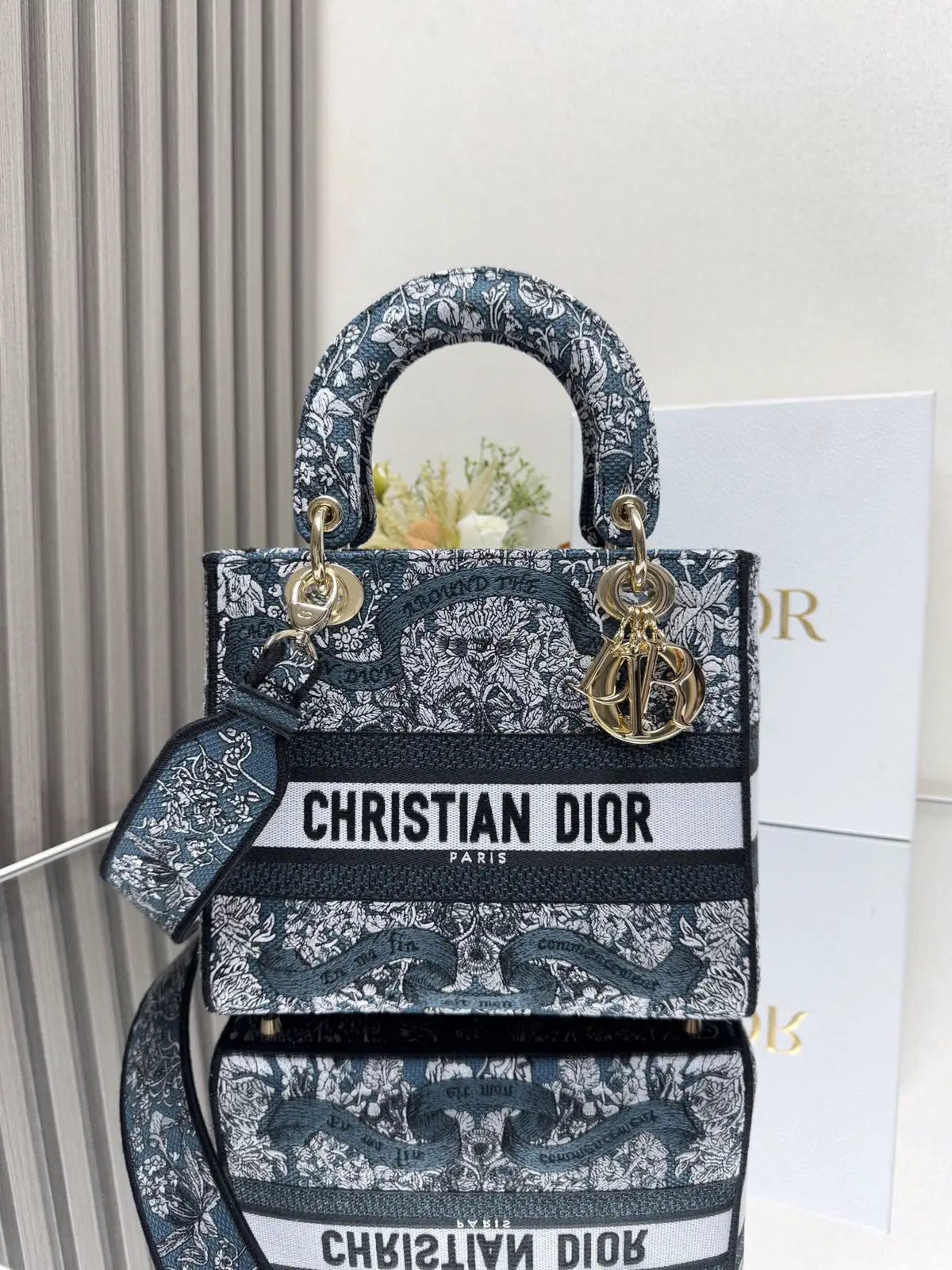 Dior Embroidered Top Handle Bag image 1