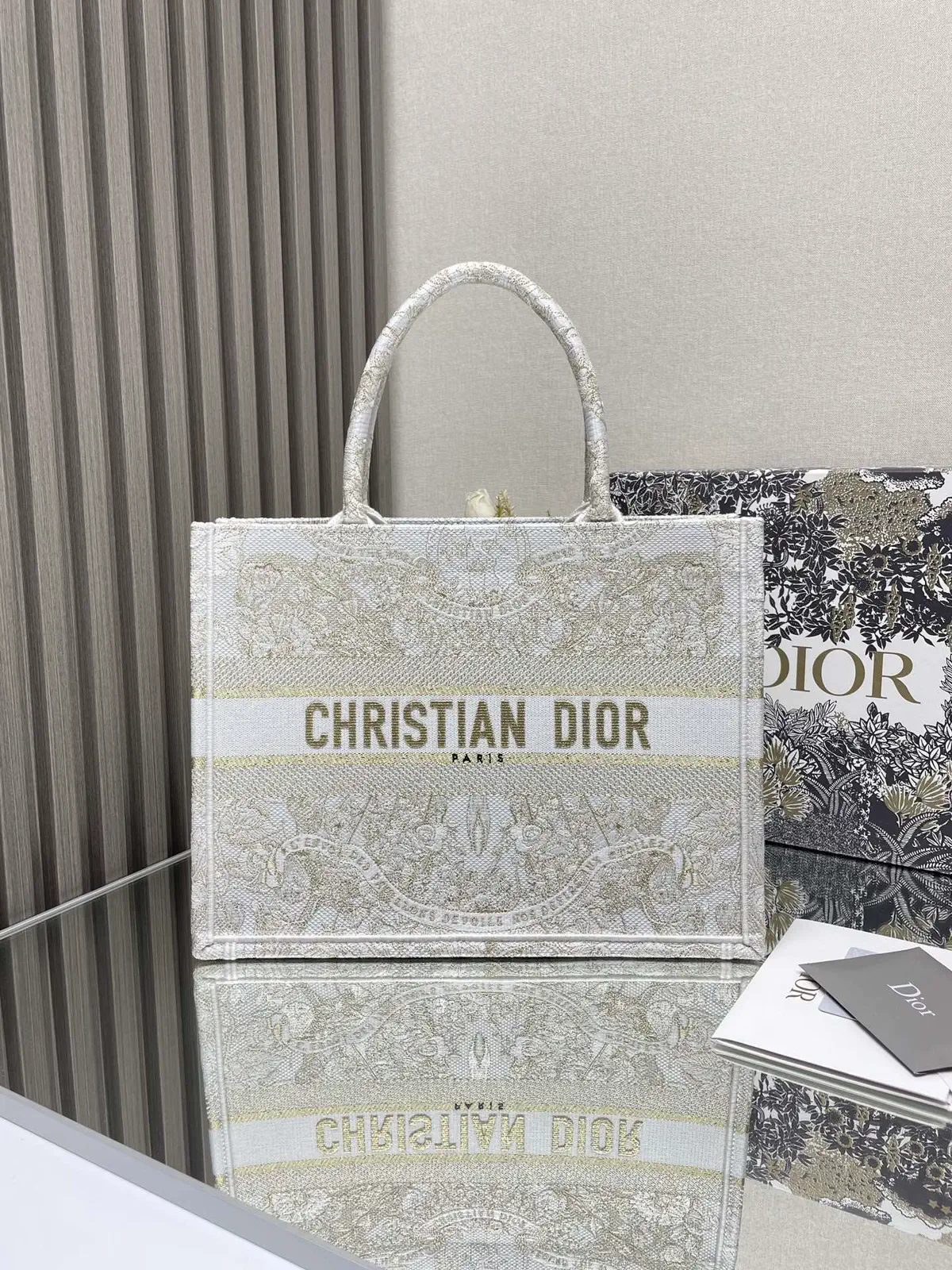 Dior Embroidered Book Tote Bag image 1
