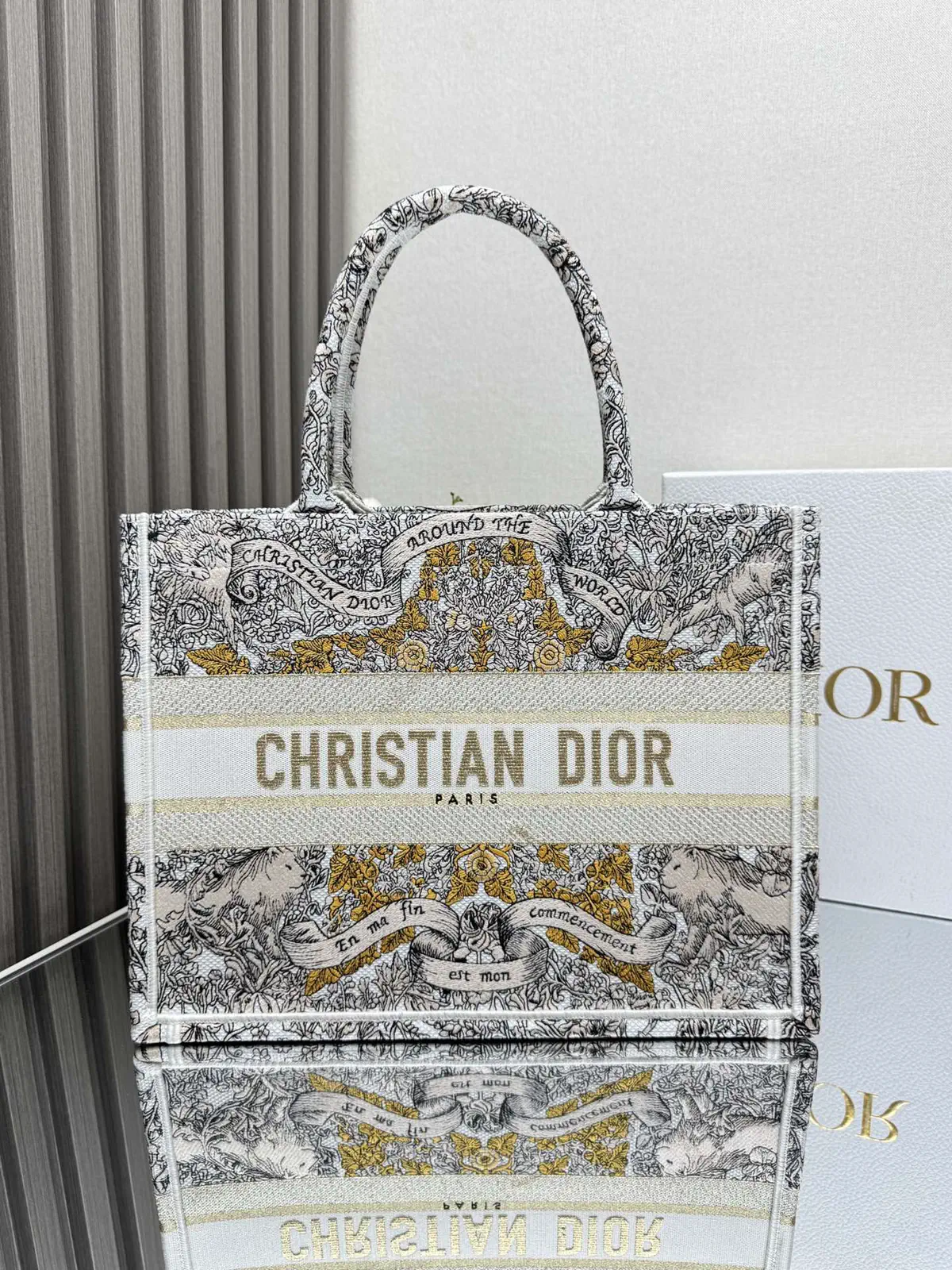 Dior Embroidered Book Tote Bag image 1