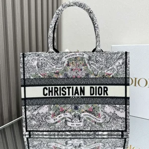 Dior Floral Embroidered Book Tote Bag image 1