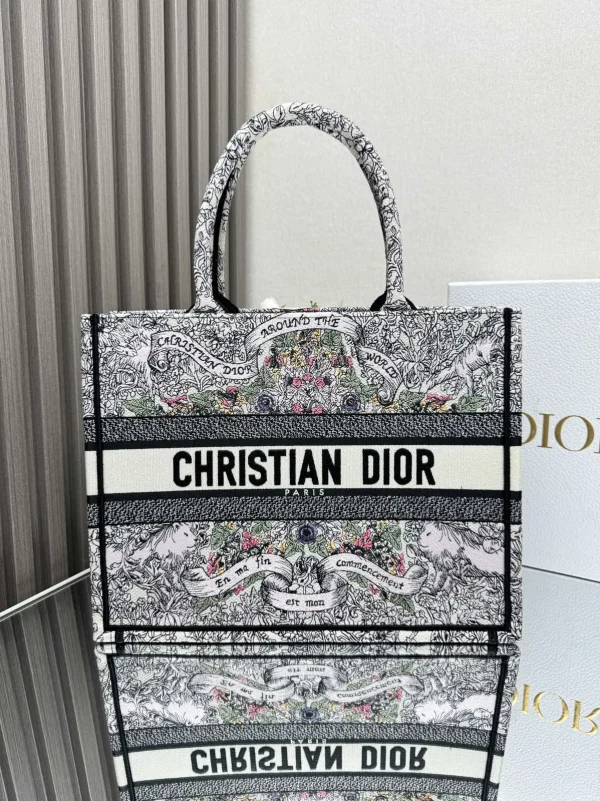Dior Floral Embroidered Book Tote Bag image 1