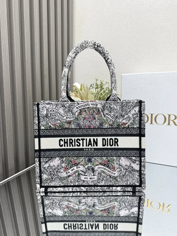 Dior Floral Embroidered Tote Bag image 1