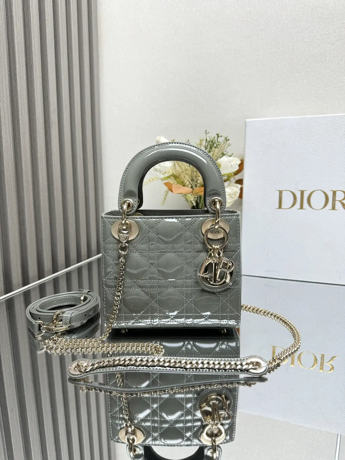 Dior Quilted Patent Top Handle Bag image 1