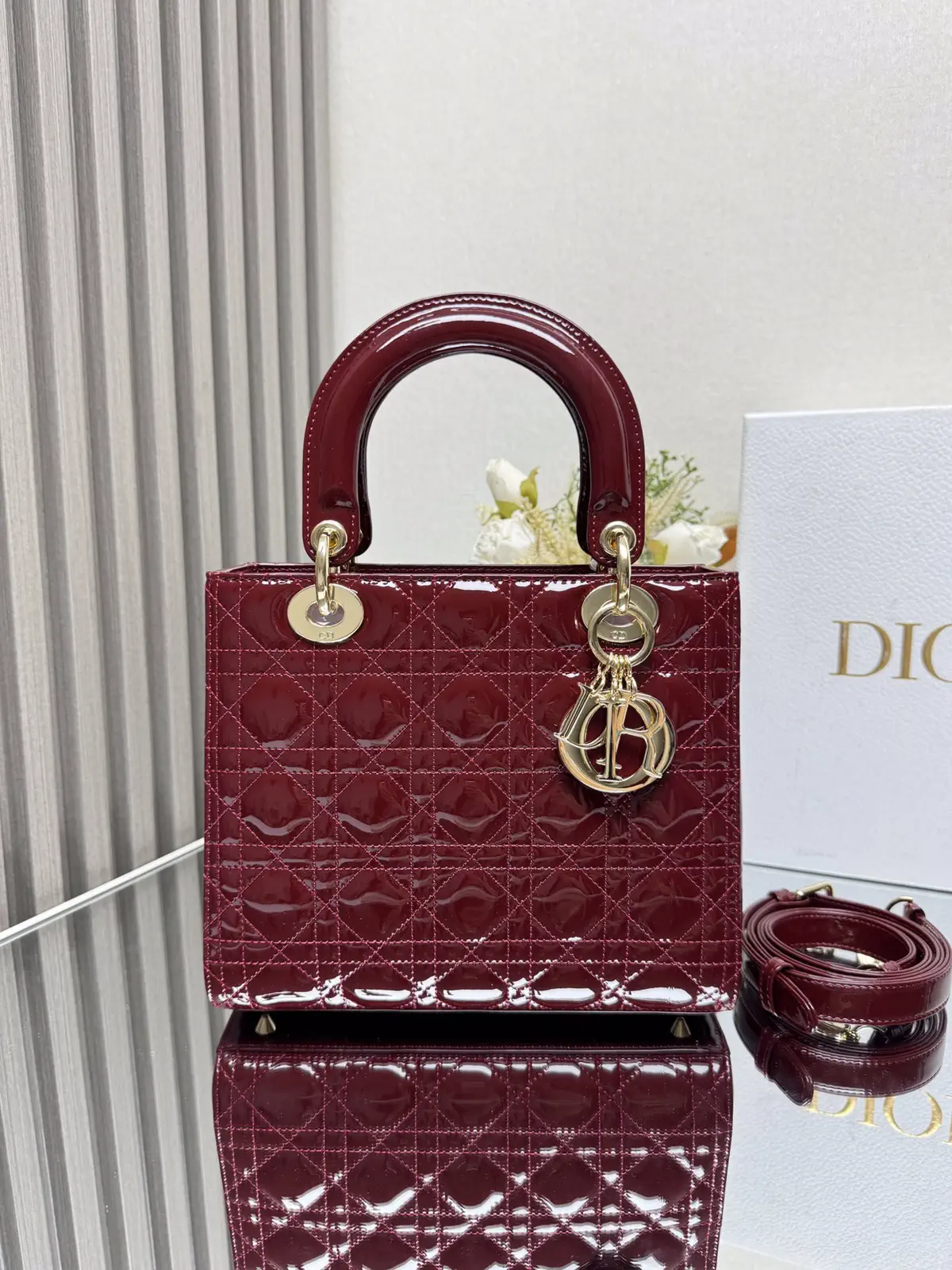 Dior Quilted Patent Top Handle Bag image 1