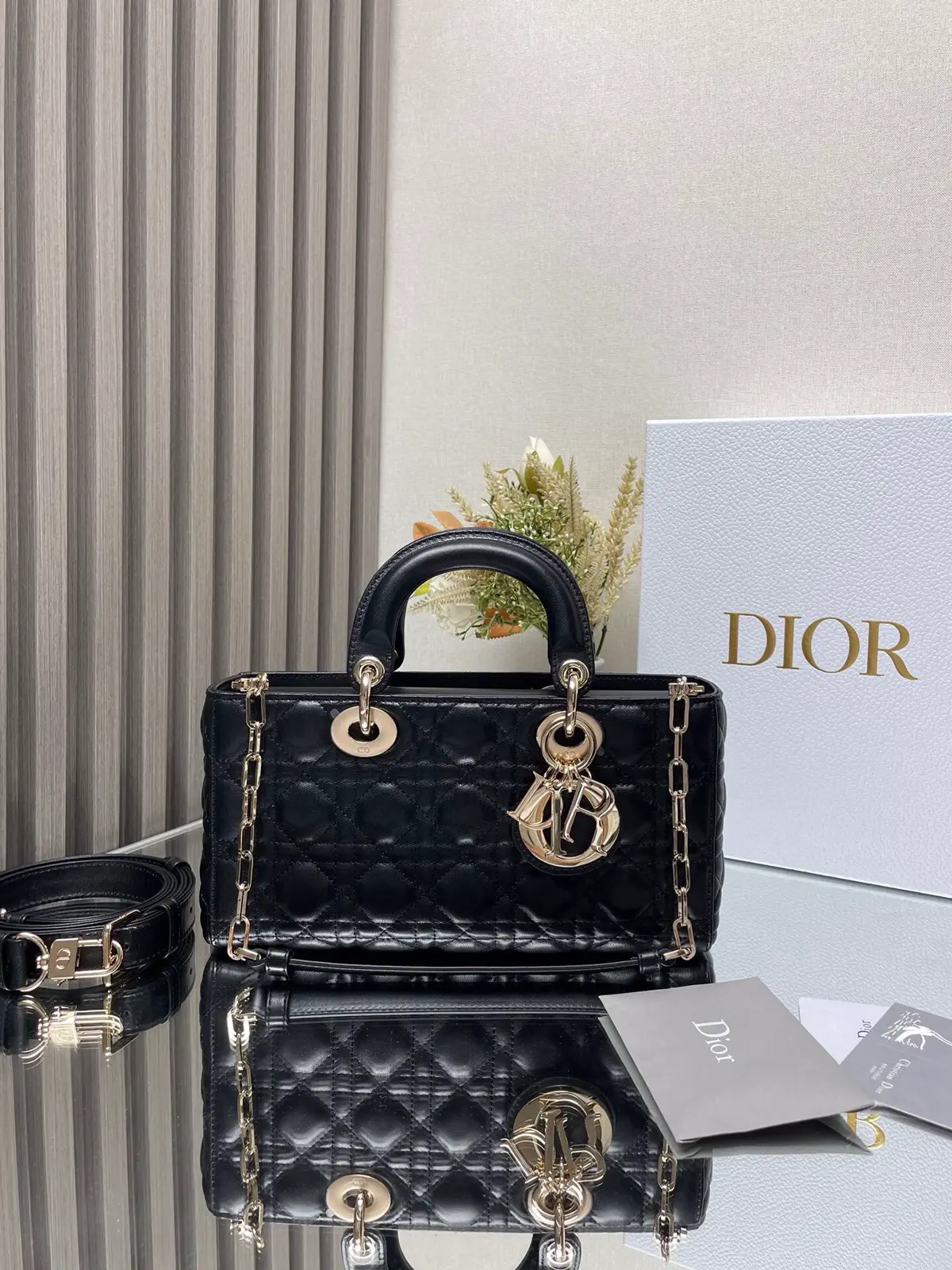 Dior Lady D-Joy Quilted Top Handle Bag image 1