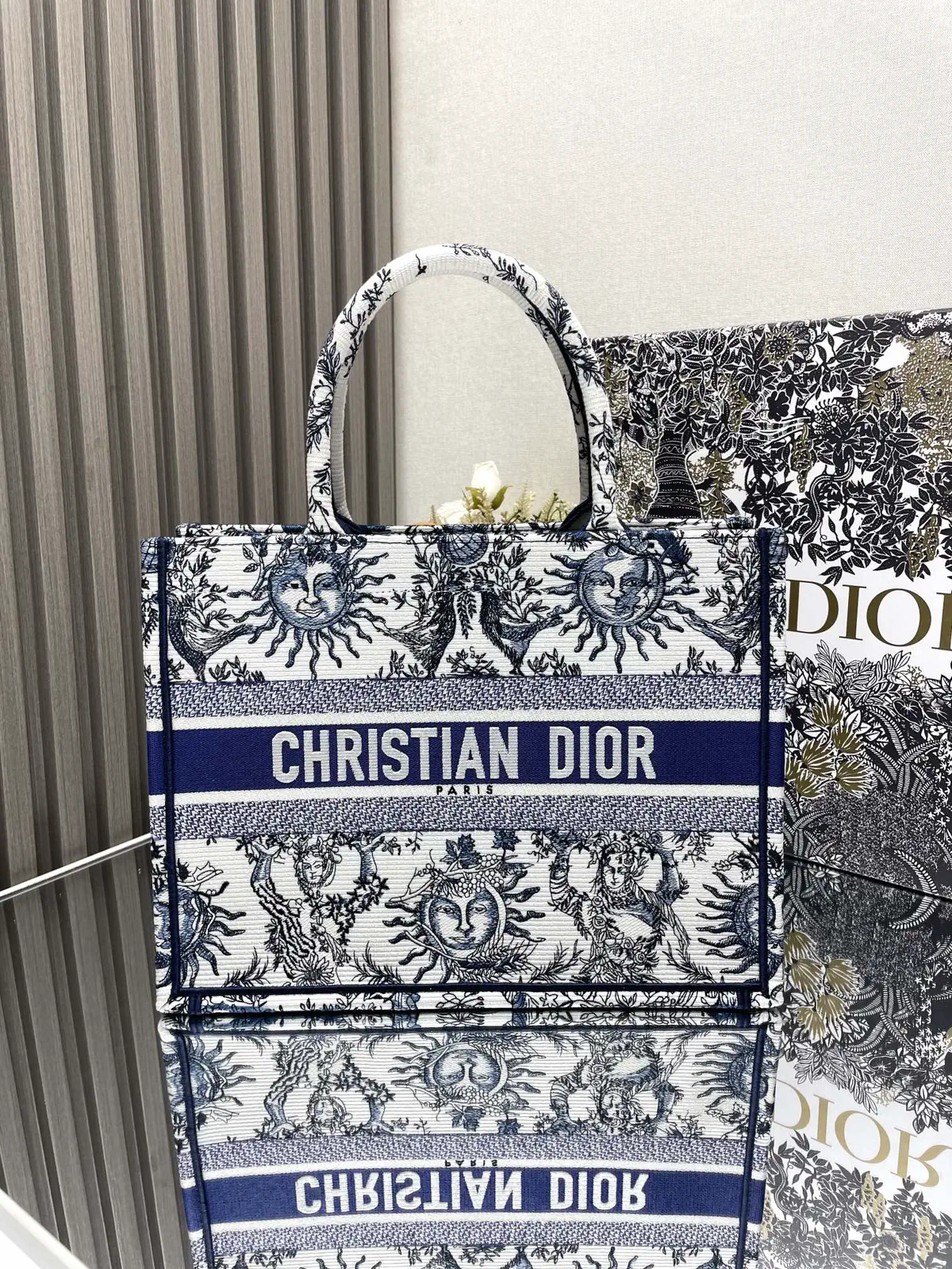 Dior Sun Constellation Embroidered Book Tote Bag image 1