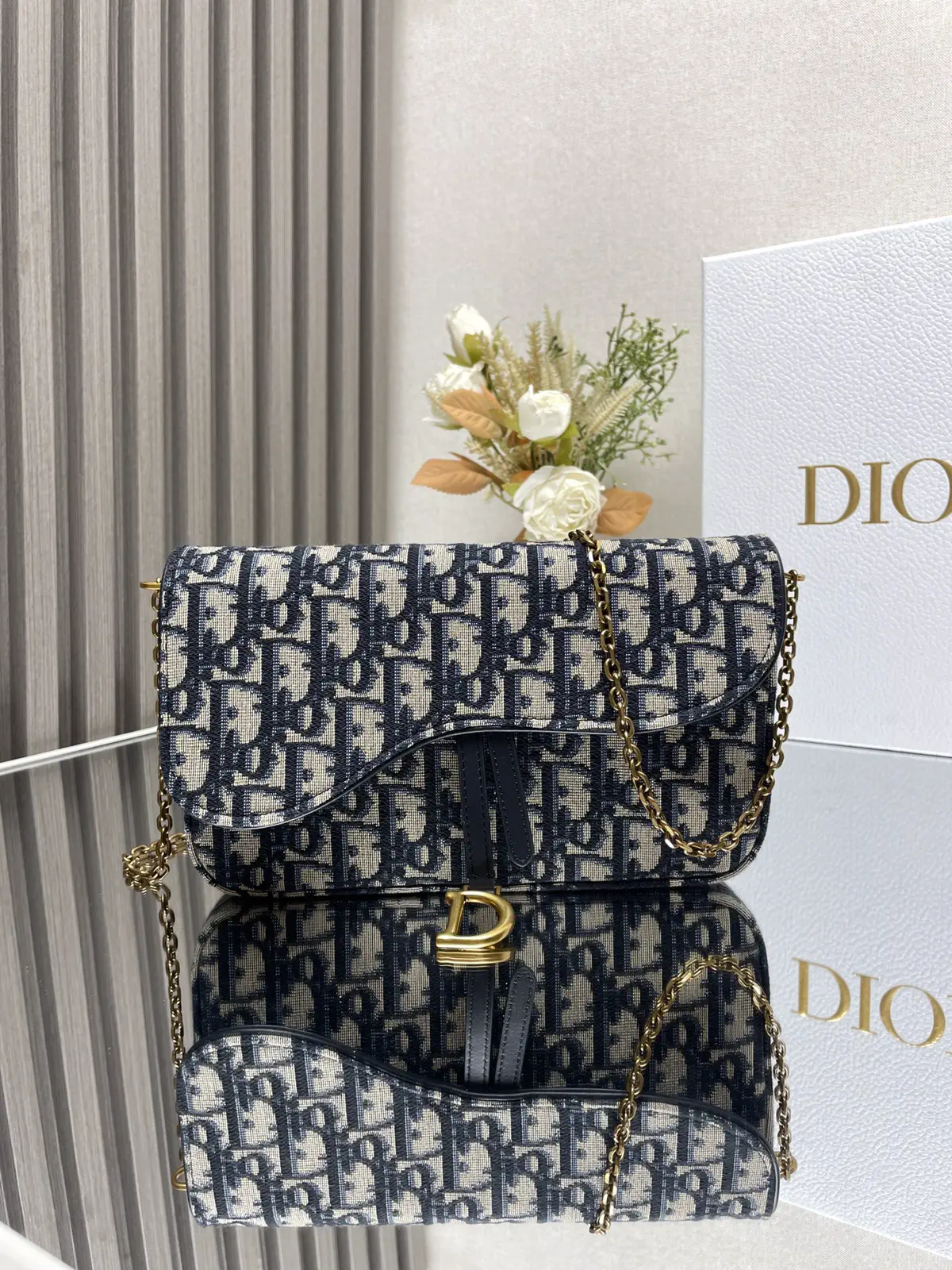 Dior Monogram Saddle Chain Crossbody Bag image 1
