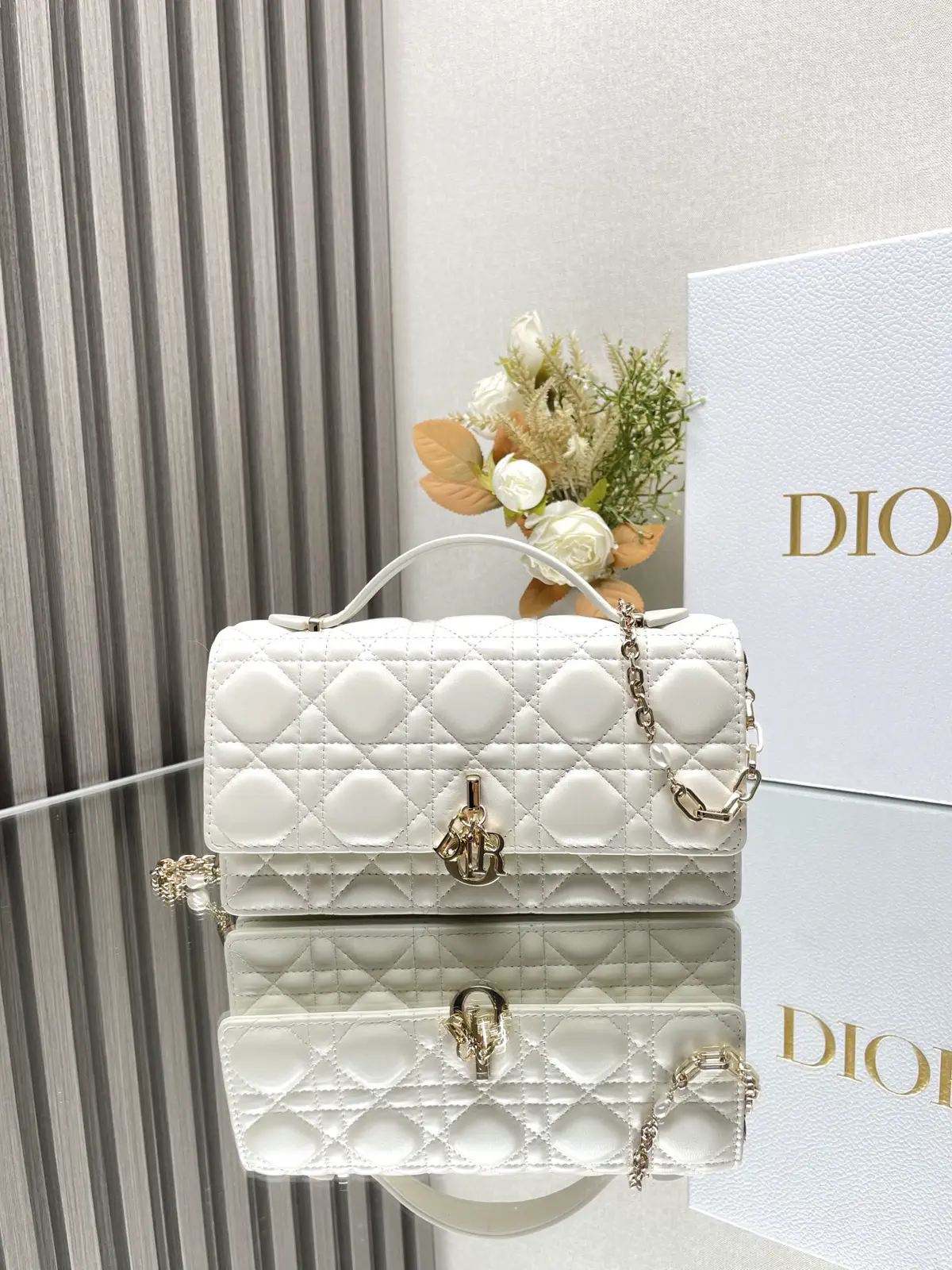 Dior Quilted Top Handle Crossbody Clutch Bag image 1