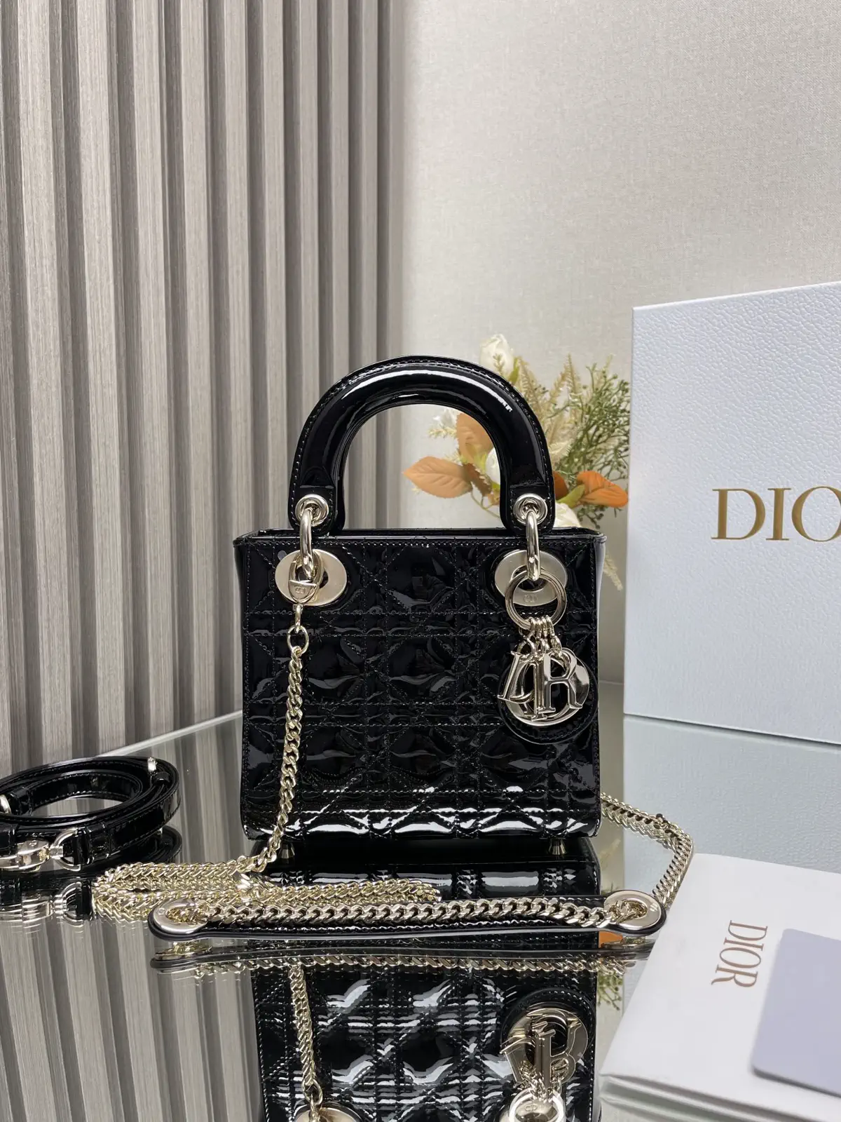 Dior Quilted Patent Top Handle Bag image 1
