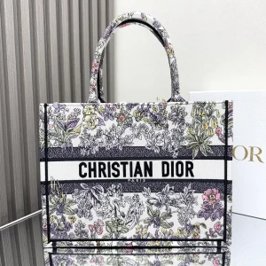 Dior Floral Embroidered Book Tote Bag image 1