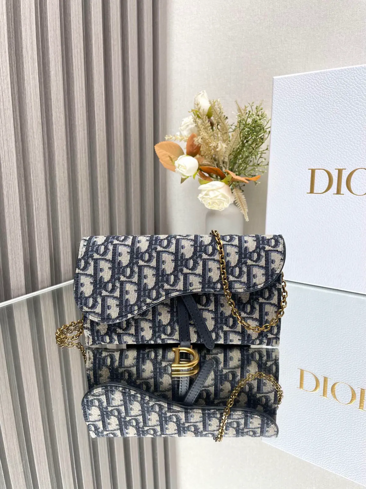 Dior Saddle Monogram Chain Clutch image 1
