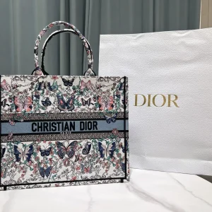 Dior Butterfly Embroidered Tote Bag image 1