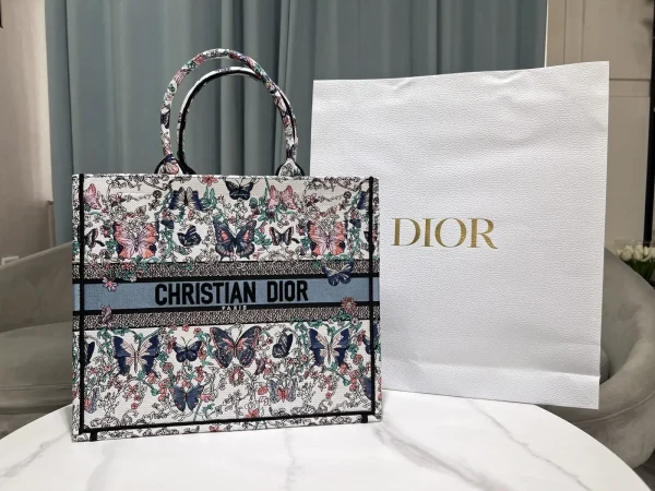 Dior Butterfly Embroidered Tote Bag image 1