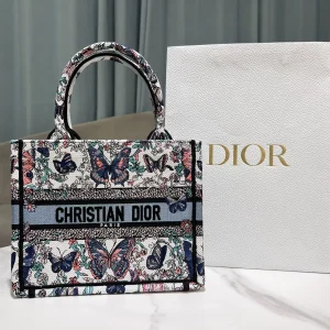 Dior Butterfly Embroidered Tote Bag image 1