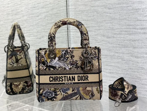 Dior Floral Embroidered Top Handle Bag image 1