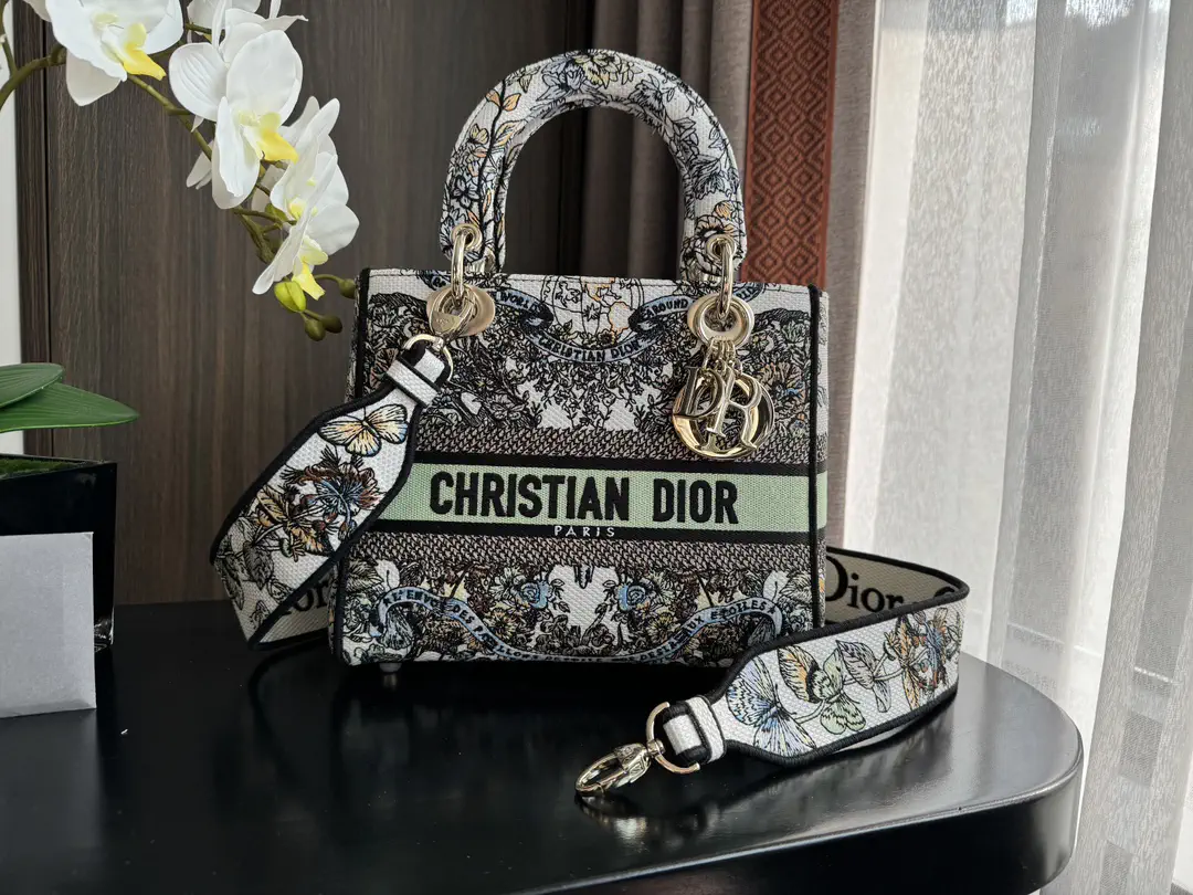 Dior Embroidered Top Handle Bag image 1