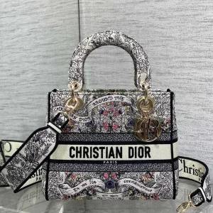 Dior Embroidered Floral Top Handle Bag image 1