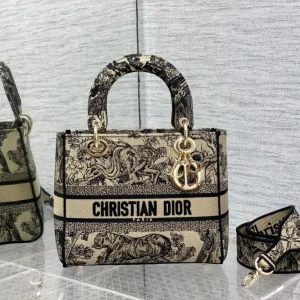 Dior Embroidered Animal Motif Top Handle Bag image 1