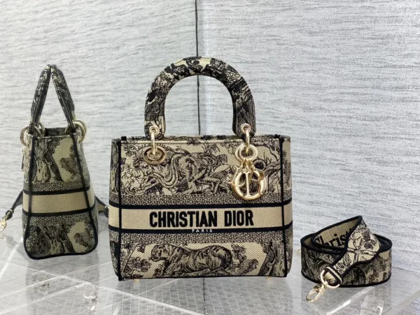 Dior Embroidered Animal Motif Top Handle Bag image 1