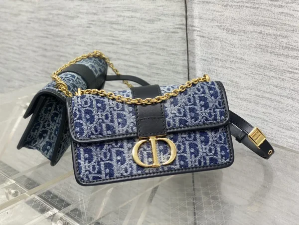 Dior Montaigne Denim Monogram Chain Shoulder Bag image 1