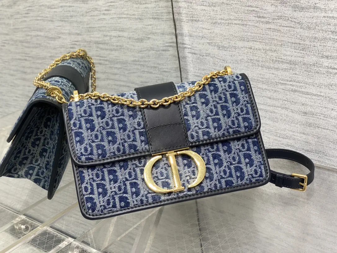 Dior Montaigne Denim Chain Shoulder Bag image 1