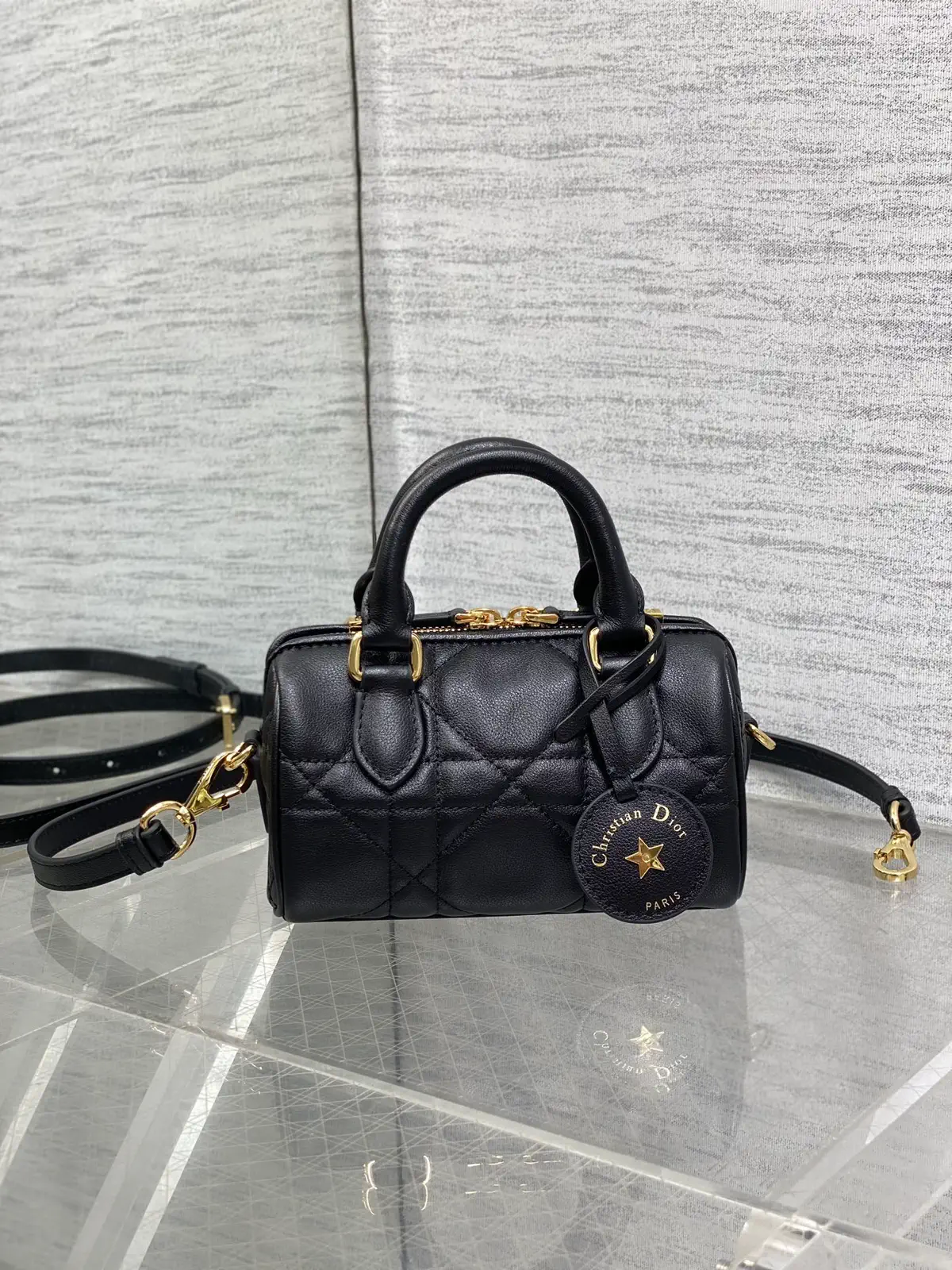 Dior Quilted Mini Boston Crossbody Bag image 1