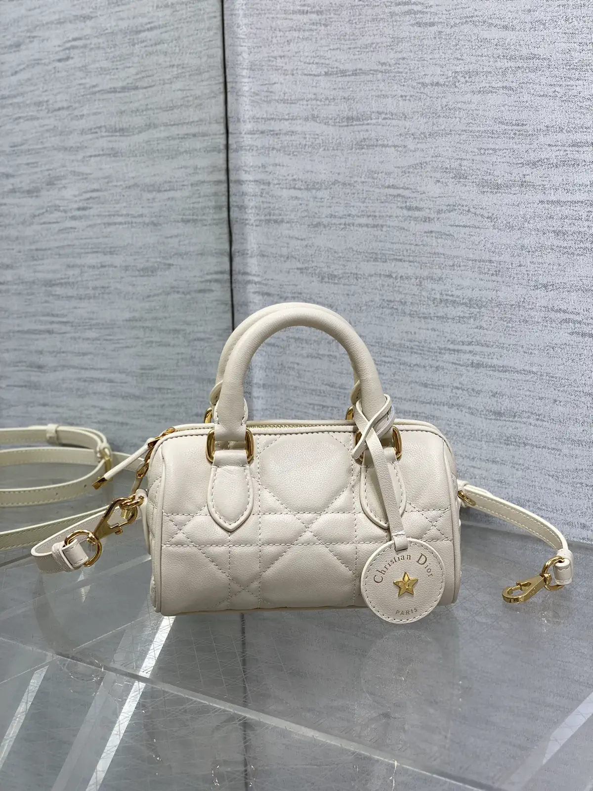 Dior Quilted Mini Boston Top Handle Bag image 1