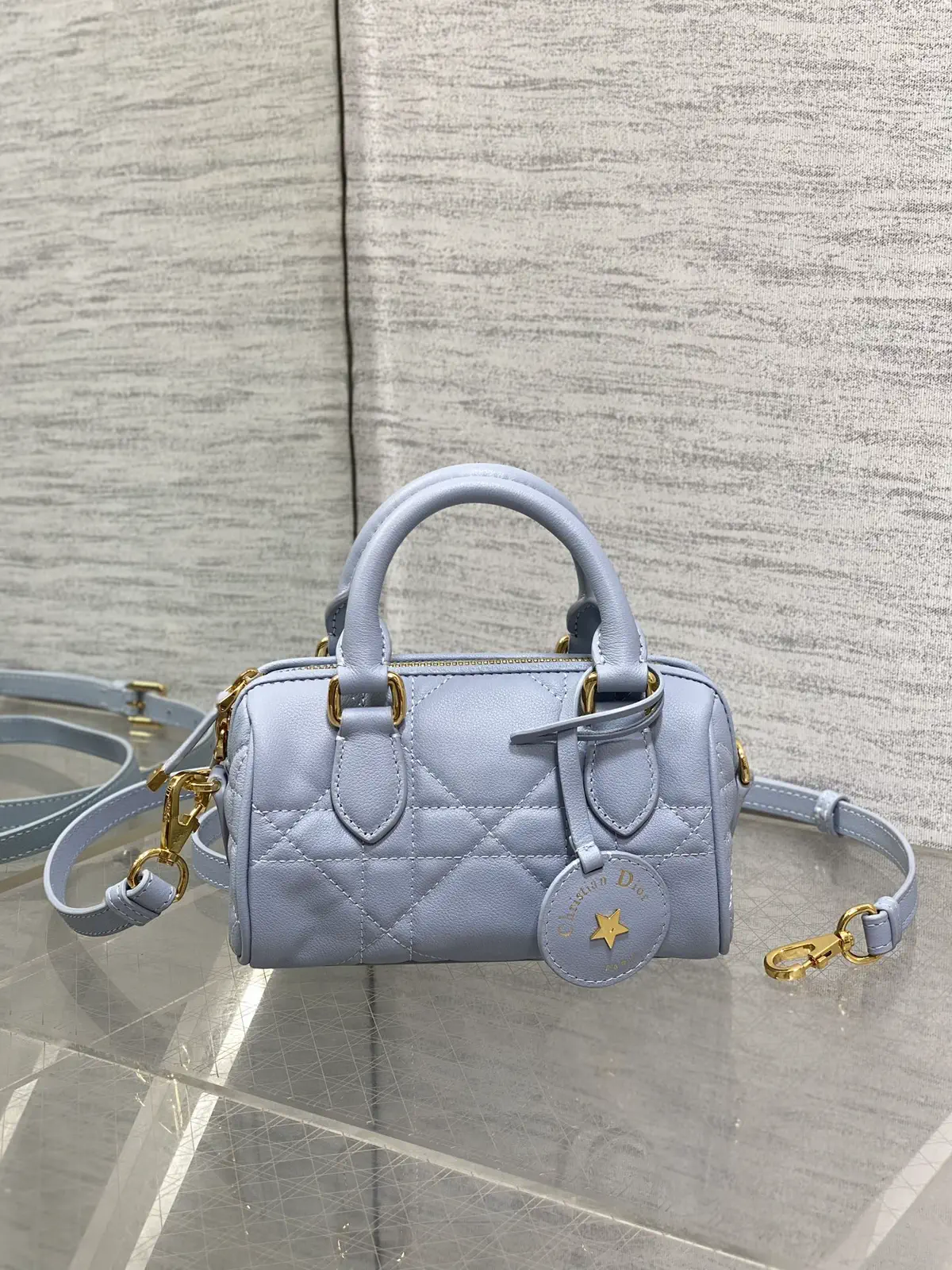 Dior Quilted Mini Boston Top Handle Bag image 1