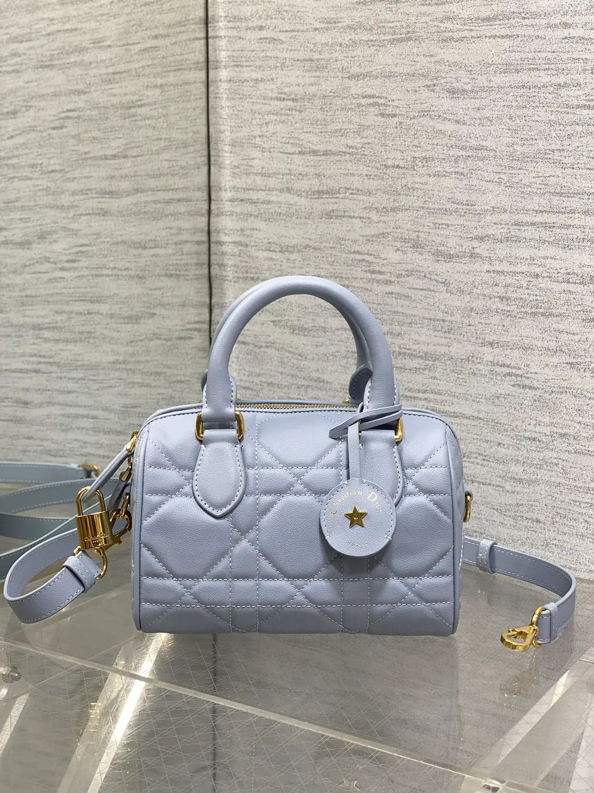 Dior Quilted Mini Boston Top Handle Bag image 1