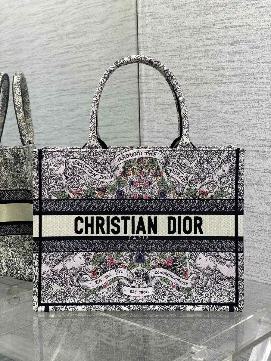Dior Around the World Embroidered Tote Bag image 1