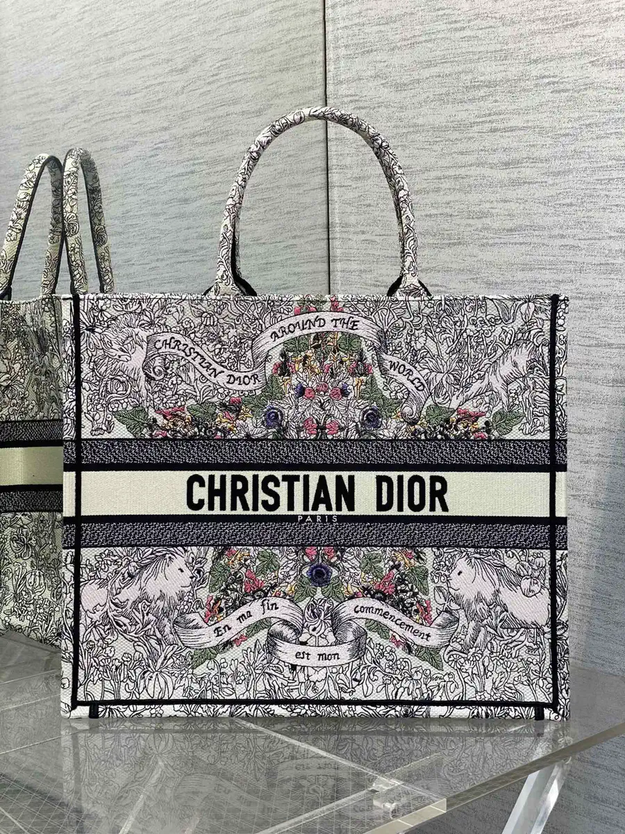 Dior Around The World Embroidered Tote Bag image 1