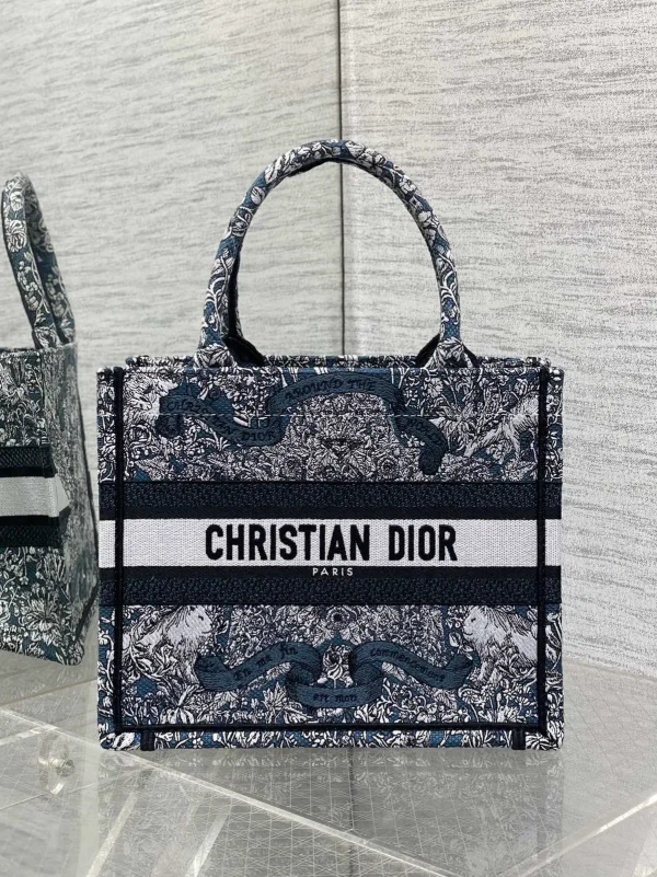 Dior Embroidered Small Tote Bag image 1