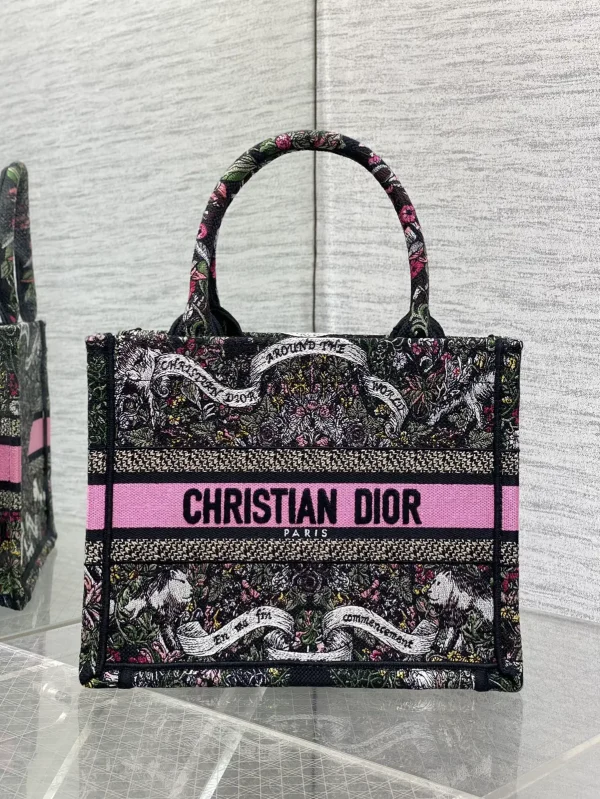 Dior Embroidered Floral Small Tote Bag image 1