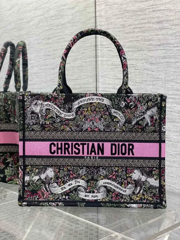 Dior Floral Embroidered Tote Bag image 1