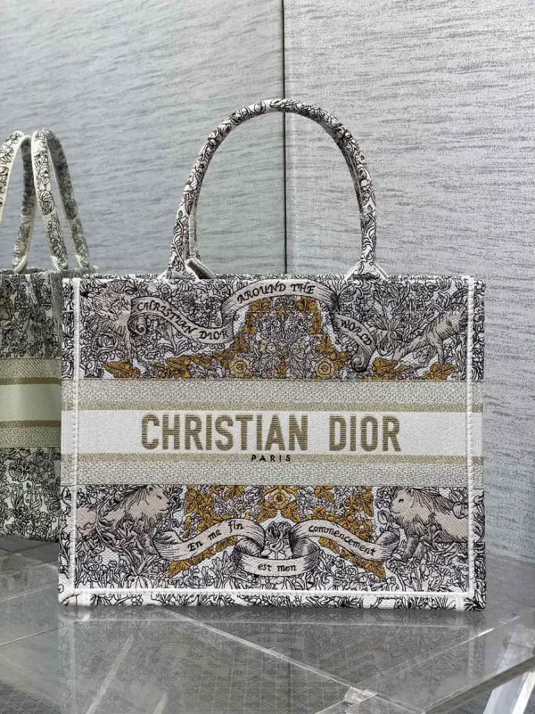 Dior Around The World Embroidered Tote Bag image 1
