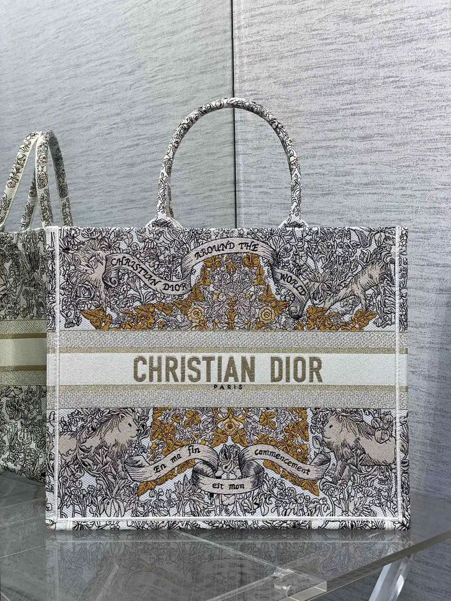 Dior Around The World Embroidered Tote Bag image 1