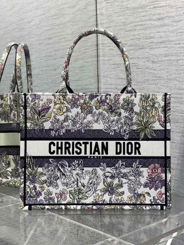 Dior Floral Embroidered Tote Bag image 1