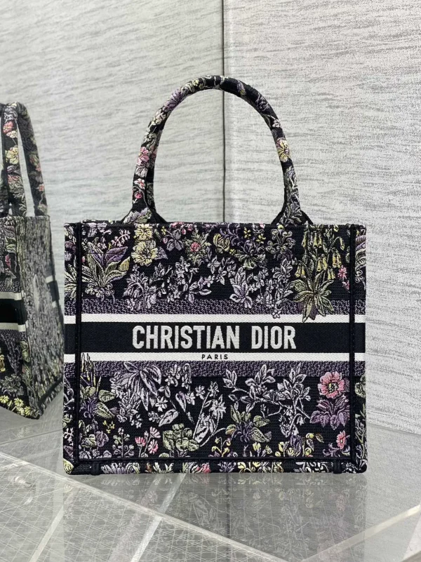 Dior Floral Embroidered Tote Bag image 1