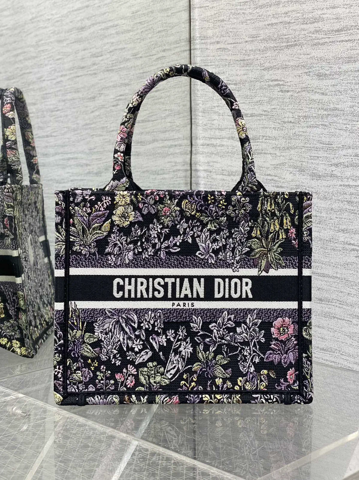 Dior Floral Embroidered Tote Bag image 1