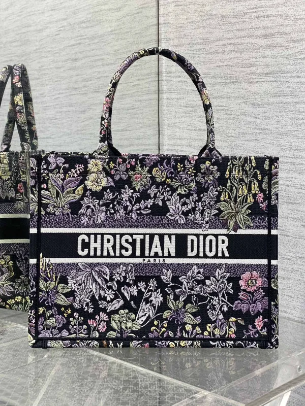 Dior Floral Embroidered Tote Bag image 1