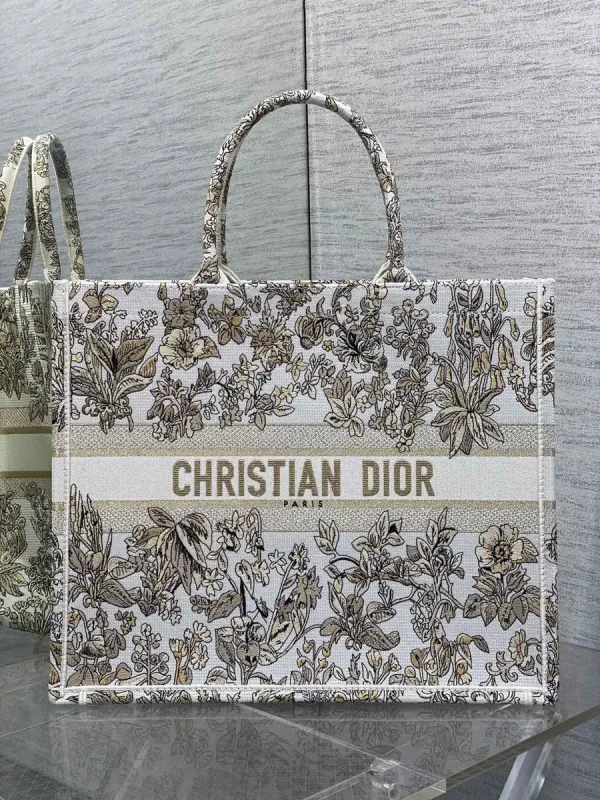 Dior Floral Embroidered Tote Bag image 1