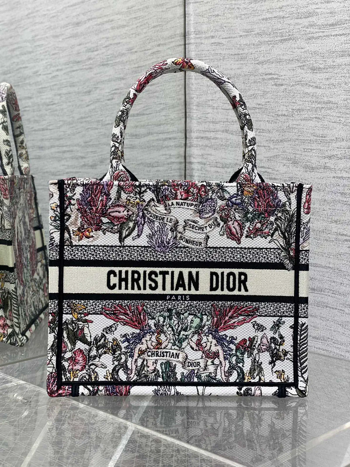 Dior Embroidered Small Tote Bag image 1